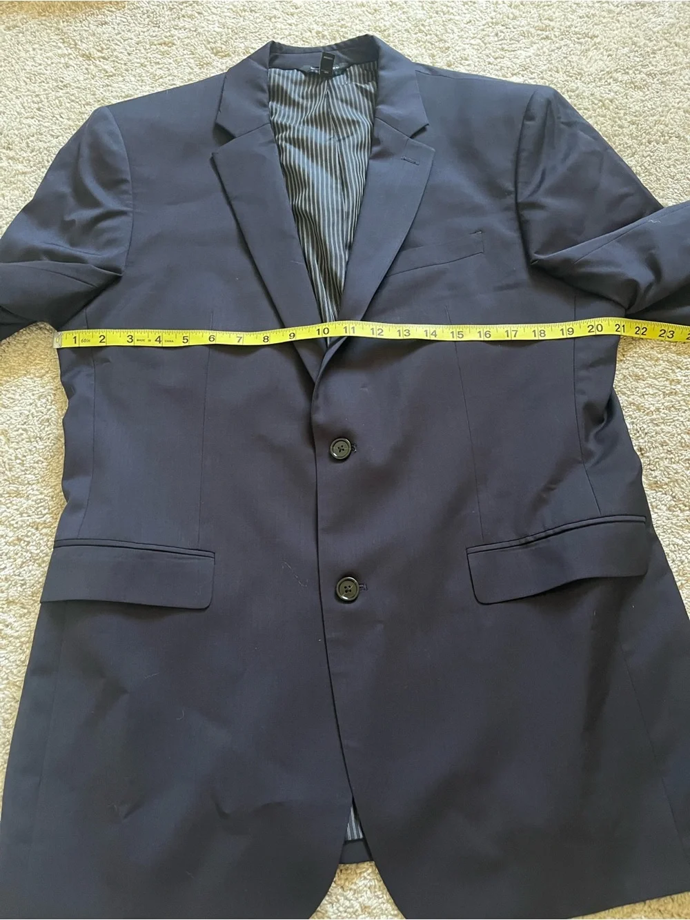 Banana Republic Blazer Men 42L Blue Standard Fit Marzotto Italian 120s Wool